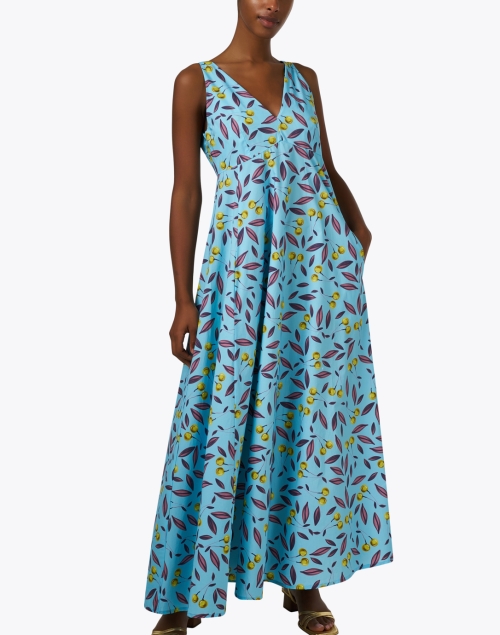 Front image - Odeeh - Blue Print Cotton Dress