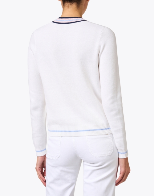 Back image - Kinross - White Cotton Cashmere Cardigan
