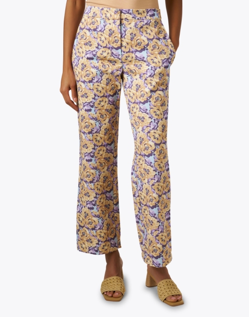 Front image - Odeeh - Multi Floral Print Straight Leg Pant