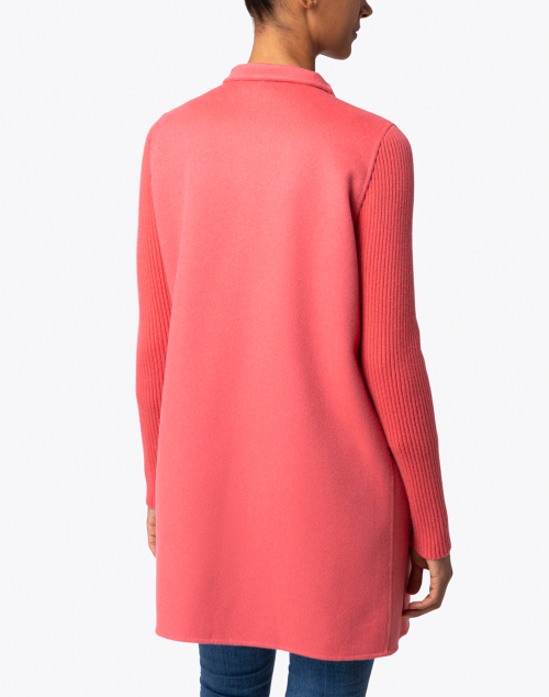 Back image - Kinross - Rosa Coral Wool Cashmere Coat
