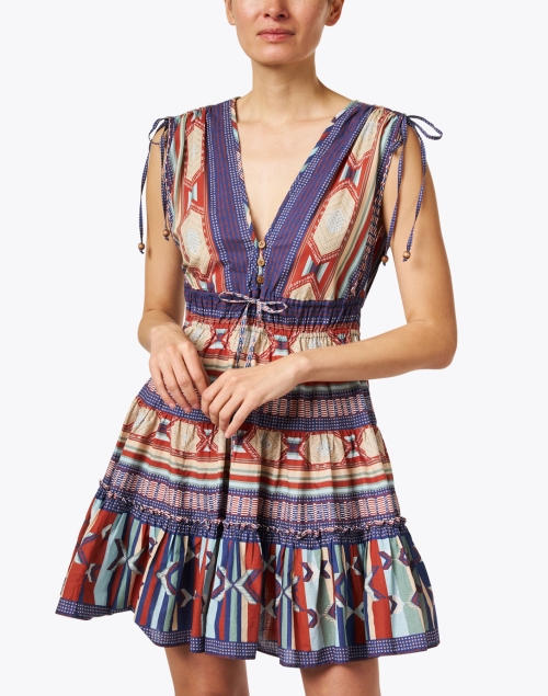 Front image - Veronica Beard - Mayim Multi Print Cotton Dress