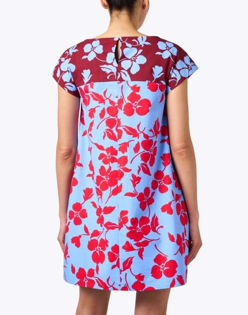 Back image - Weekend Max Mara - Once Red and Blue Print Cotton Dress
