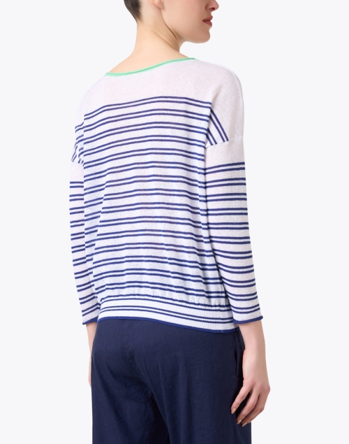 Back image - Elliott Lauren - White and Blue Striped Sweater
