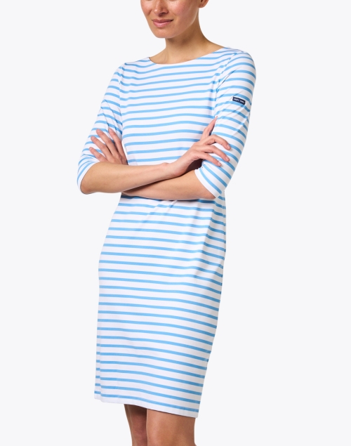 Front image - Saint James - Propriano Blue and White Striped Dress