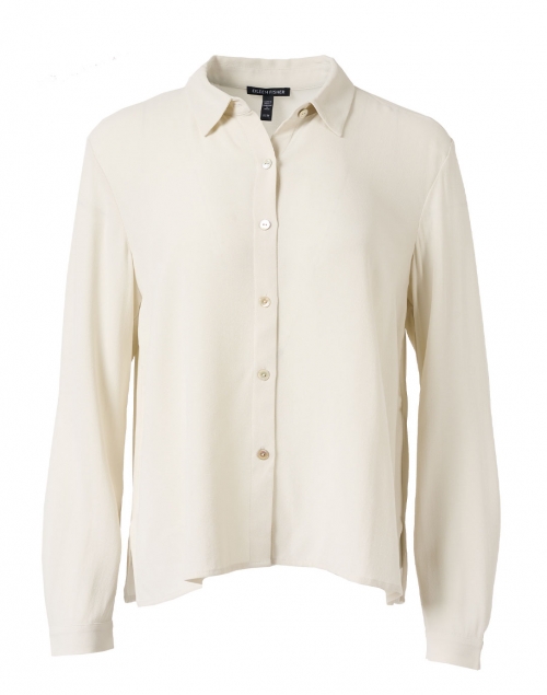 Product image - Eileen Fisher - Bone White Silk Georgette Crepe Top