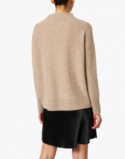 Back image - Vince - Heather Wheat Boiled Cashmere Sweater