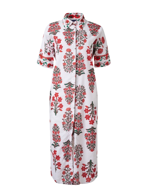 Product image - Ro's Garden - Thelma White and Red Floral Print Dress