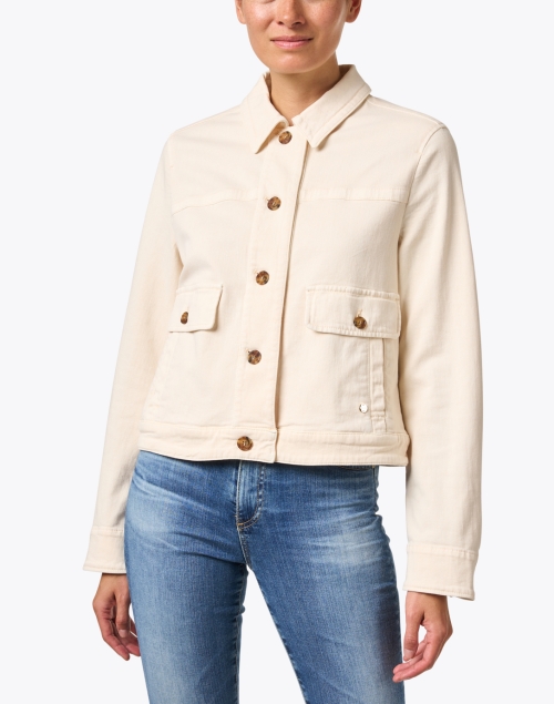 Front image - Marc Cain - Ivory Stretch Cotton Jacket