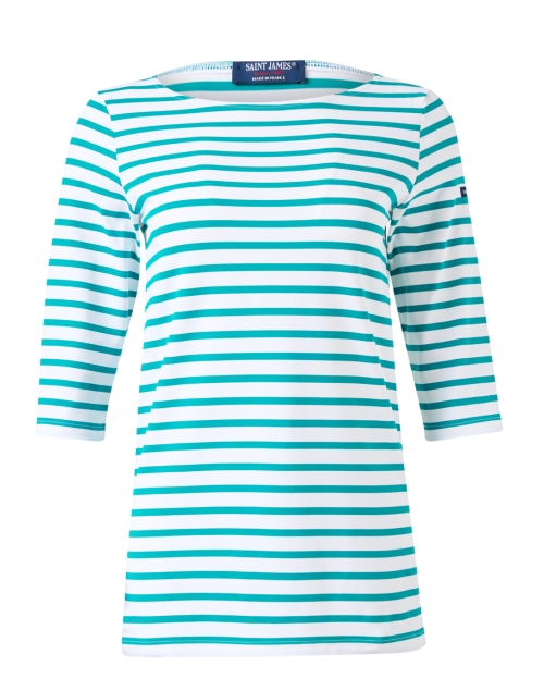 Product image - Saint James - Phare Green and White Striped Shirt
