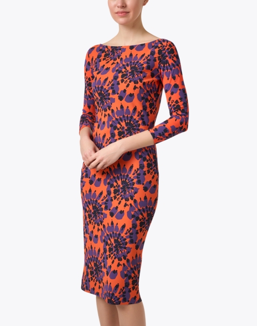 Front image - Chiara Boni La Petite Robe - Tuby Orange Multi Print Dress