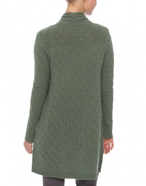 Back image - Cortland Park - Sophie Green Cable Knit Cardigan