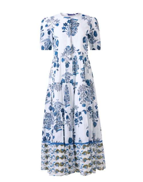 Product image - Ro's Garden - Daphne White and Blue Floral Dress