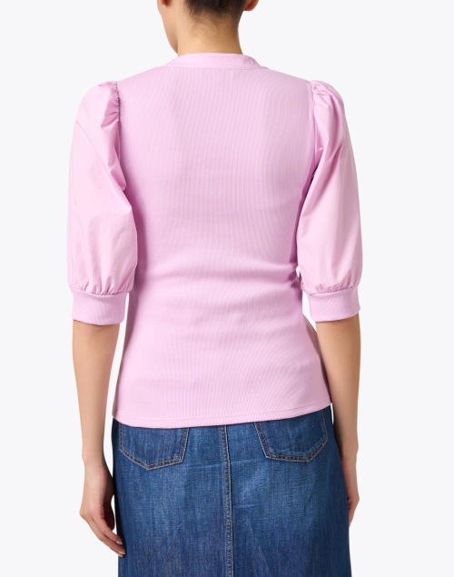 Back image - Veronica Beard - Coralee Orchid Puff Sleeve Top