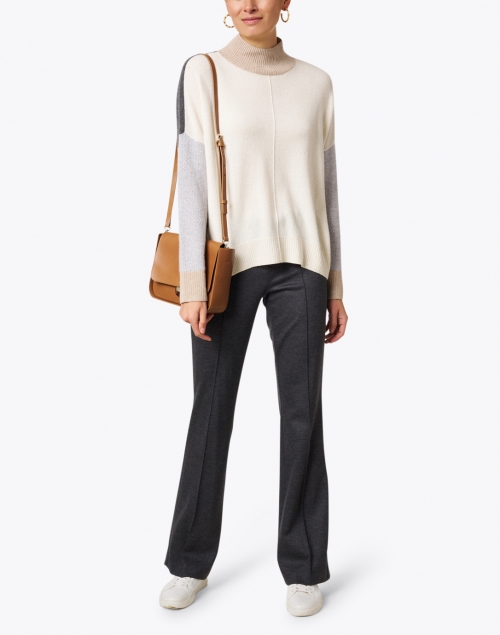 Lisa Todd - High Ambition Ivory Colorblocked Turtleneck Sweater