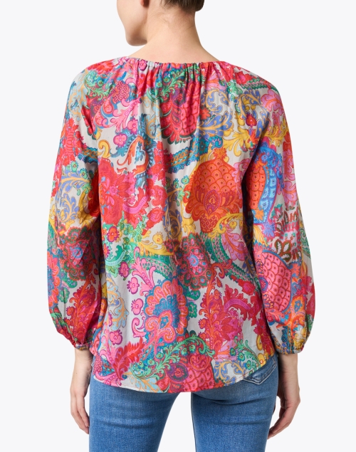 Back image - Megan Park - Multi Print Cotton Silk Blouse