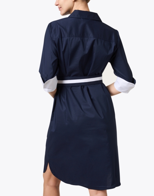 Back image - Hinson Wu - Kathleen Navy Stretch Cotton Shirt Dress