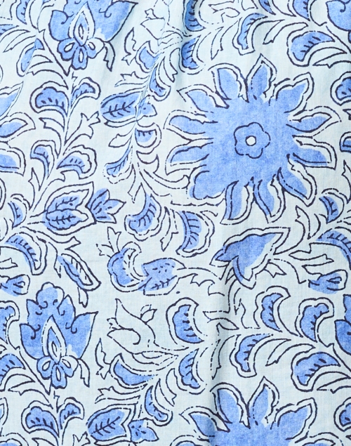 Fabric image - Bella Tu - Blue Floral Cotton Midi Dress