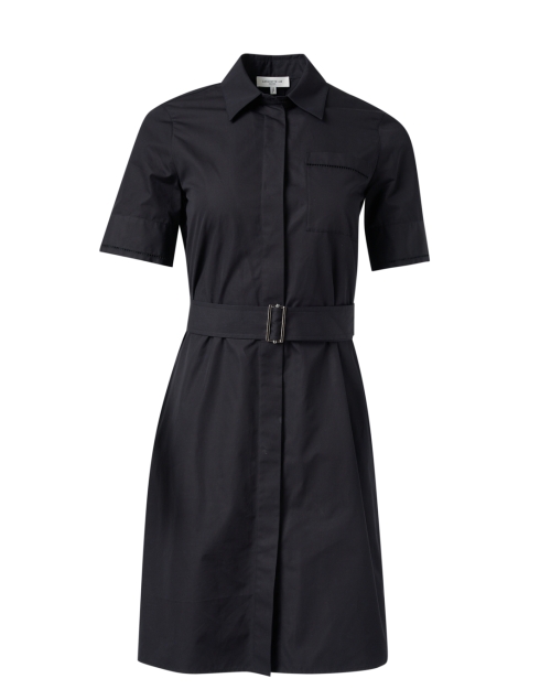 Product image - Lafayette 148 New York - Black Cotton Belted Shirt Dress