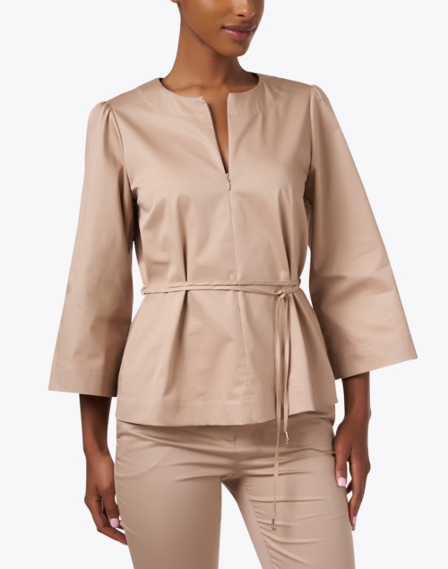 Front image - Marc Cain - Beige Belted Blouse