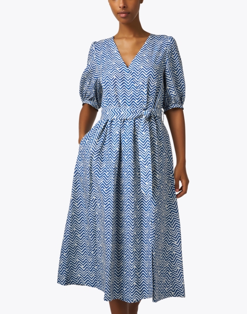 Front image - A.P.C. - Leighton Blue Printed Dress 