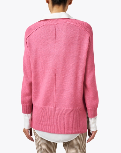 Back image - Brochu Walker - Aster Pink V-Neck Looker Sweater