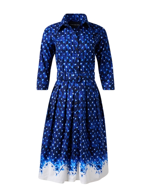 Product image - Samantha Sung - Audrey Blue Border Print Stretch Cotton Dress