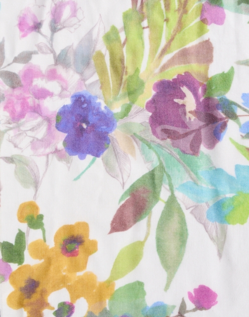 Fabric image - Kinross - Multi Floral Print Silk Cashmere Scarf