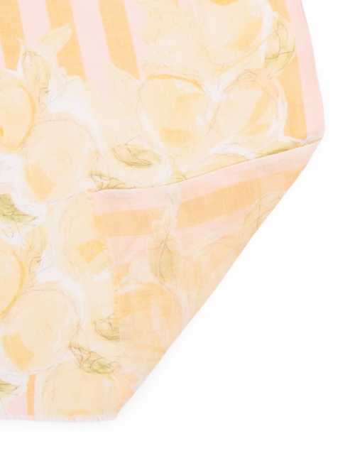 Back image - Amato - Pink and Melon Floral Stripe Modal and Silk Scarf