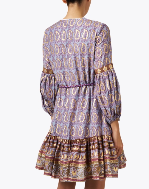 Back image - Oliphant - Multi Paisley Printed Cotton Silk Dress