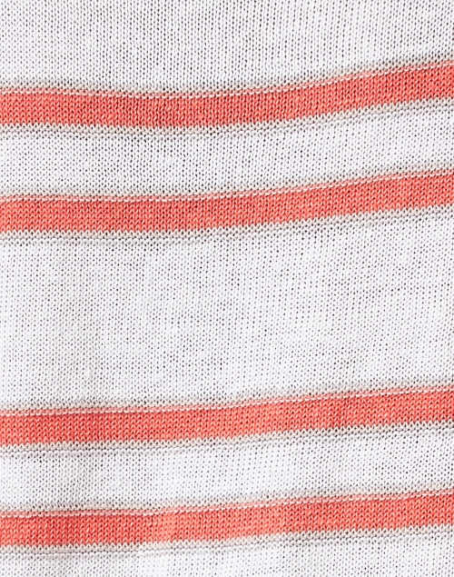 Fabric image - Kinross - White and Coral Striped Linen Sweater