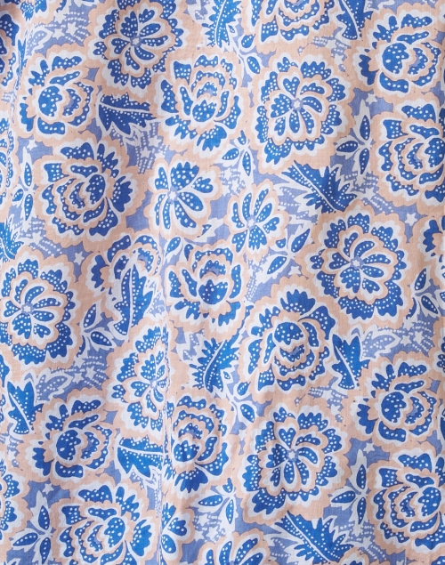 Fabric image - Banjanan - Joyful Blue Floral Print Cotton Top
