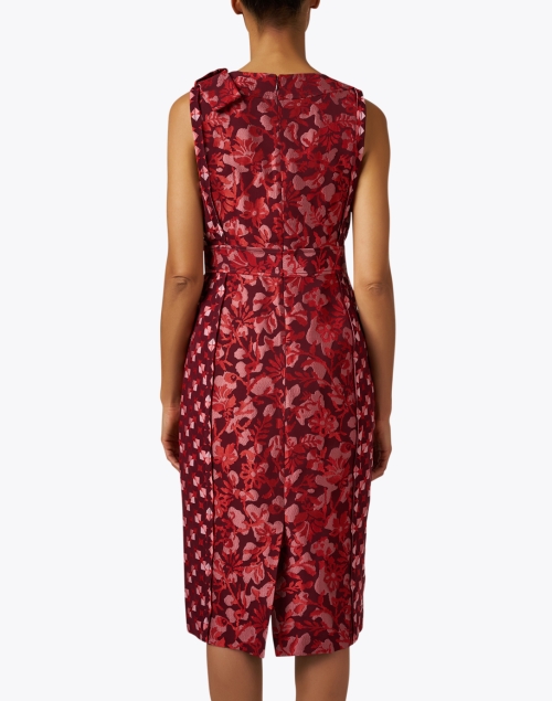 Back image - St. John - Red Multi Jacquard Dress
