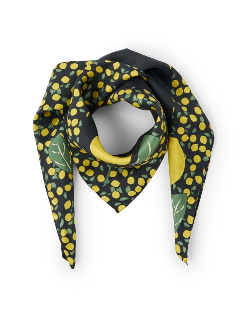 Lewis Navy Lemon Print Silk Scarf