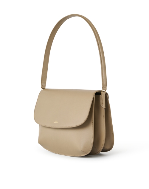 Front image - A.P.C. - Sara Taupe Leather Shoulder Bag