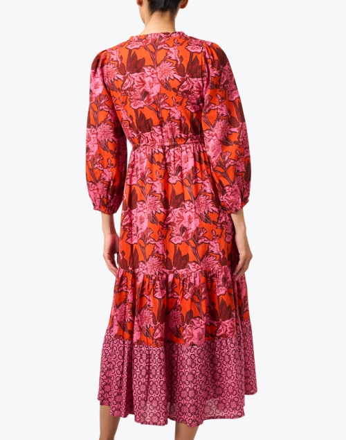 Back image - Ro's Garden - Guadalupe Red Floral Print Cotton Dress