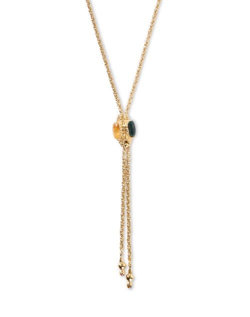 Front image - Gas Bijoux - Talisman Gold Stone Necklace