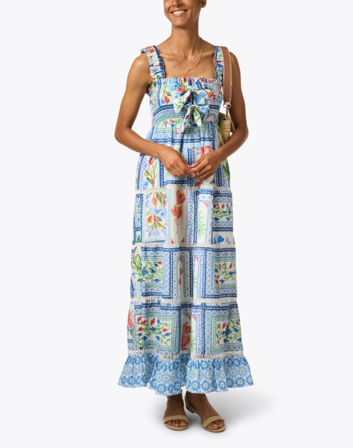Multicolor Tile Print Maxi Dress