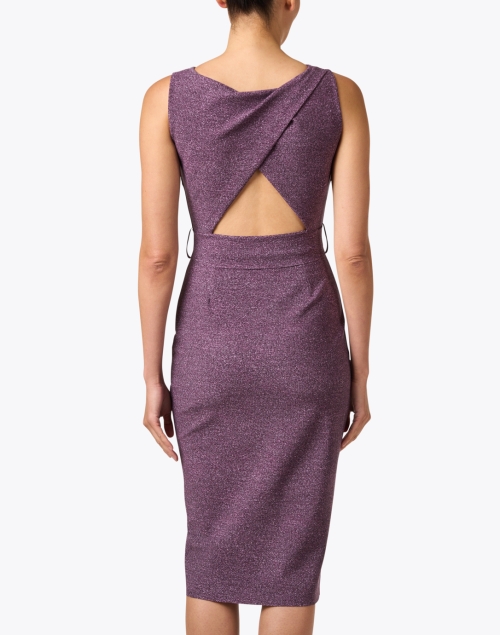 Back image - Chiara Boni La Petite Robe - Zeffirina Purple Tweed Belted Dress