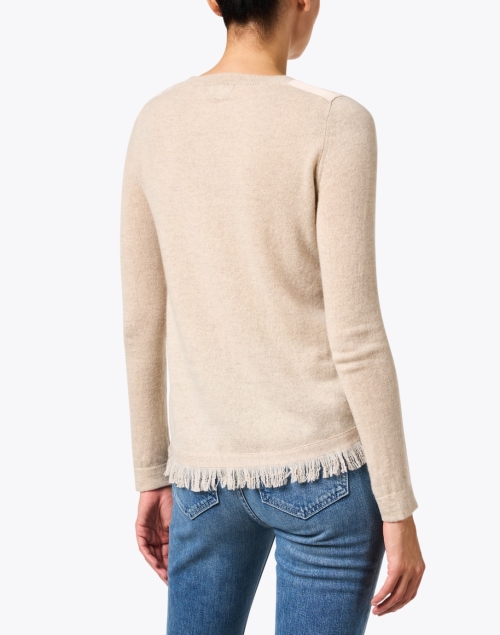 Back image - Cortland Park - Beige Cashmere Fringe Sweater