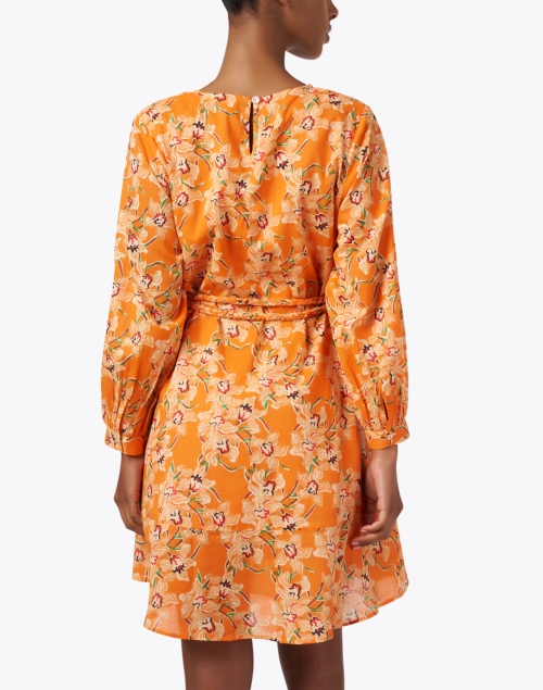 Back image - Ro's Garden - Dorotea Orange Floral Dress