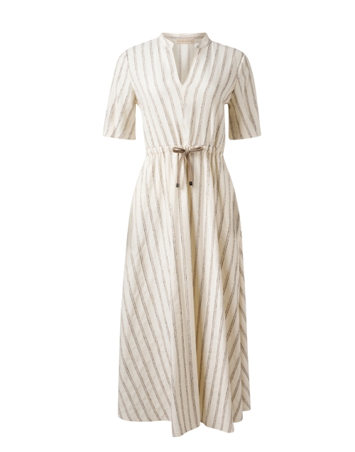 Product image - Purotatto - Beige Lurex Striped Cotton Dress