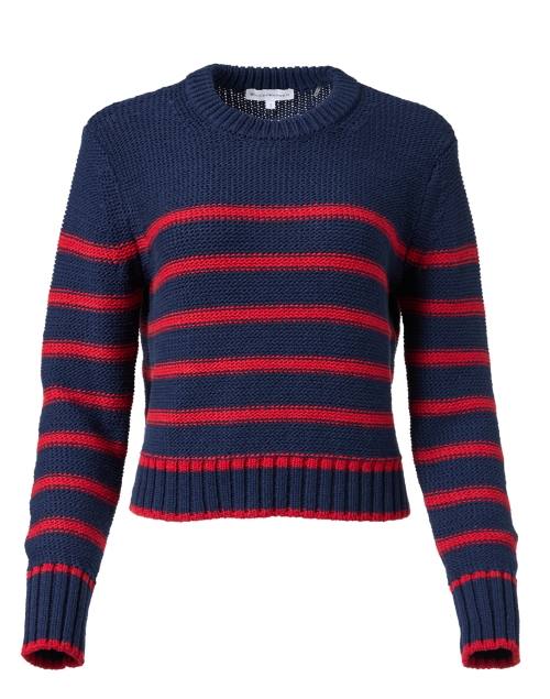 Product image - White + Warren - Navy and Red Striped Cotton Sweater
