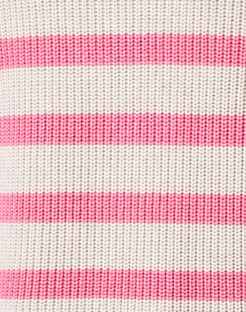 Fabric image - Kinross - Ivory and Pink Stripe Garter Stitch Cotton Sweater
