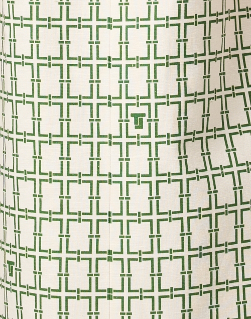 Fabric image - Tara Jarmon - Romarin Green Geometric Print Dress