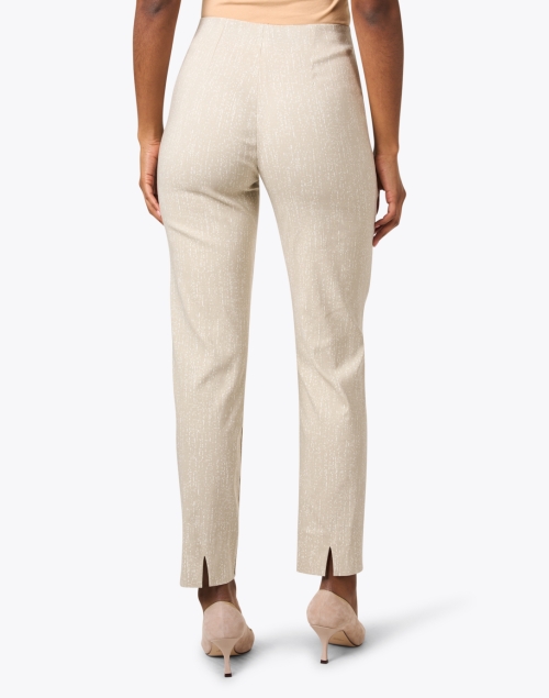 Back image - Equestrian - Milo Beige Brush Print Stretch Pant