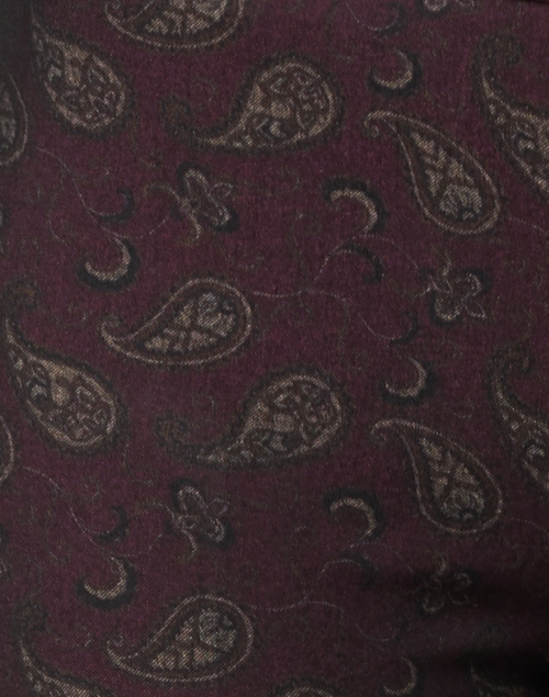 Fabric image - Avenue Montaigne - Pars Burgundy Paisley Stretch Pull On Pant