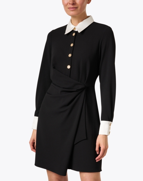 Front image - Edward Achour - Black Contrast Collar Dress