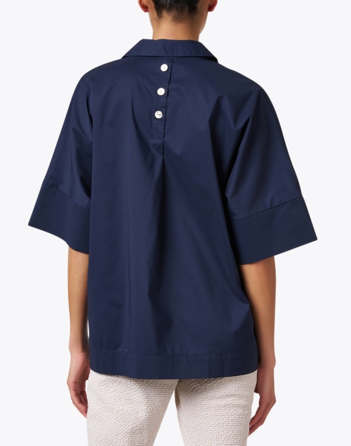 Back image - Hinson Wu - Cindy Navy Stretch Cotton Top