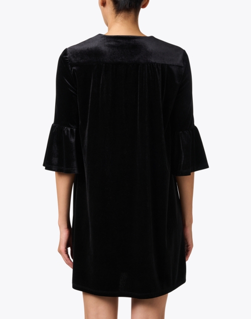 Back image - Jude Connally - Kerry Black Stretch Velvet Dress