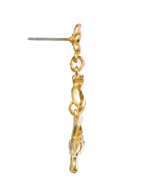 Back image - Ben-Amun - Gold Flower Post Drop Earrings